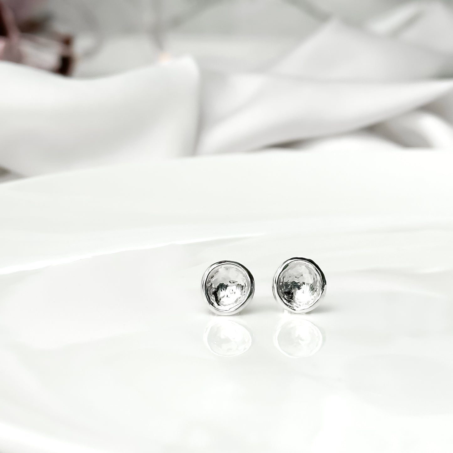 Sterling Silver Droplet Stud Earrings