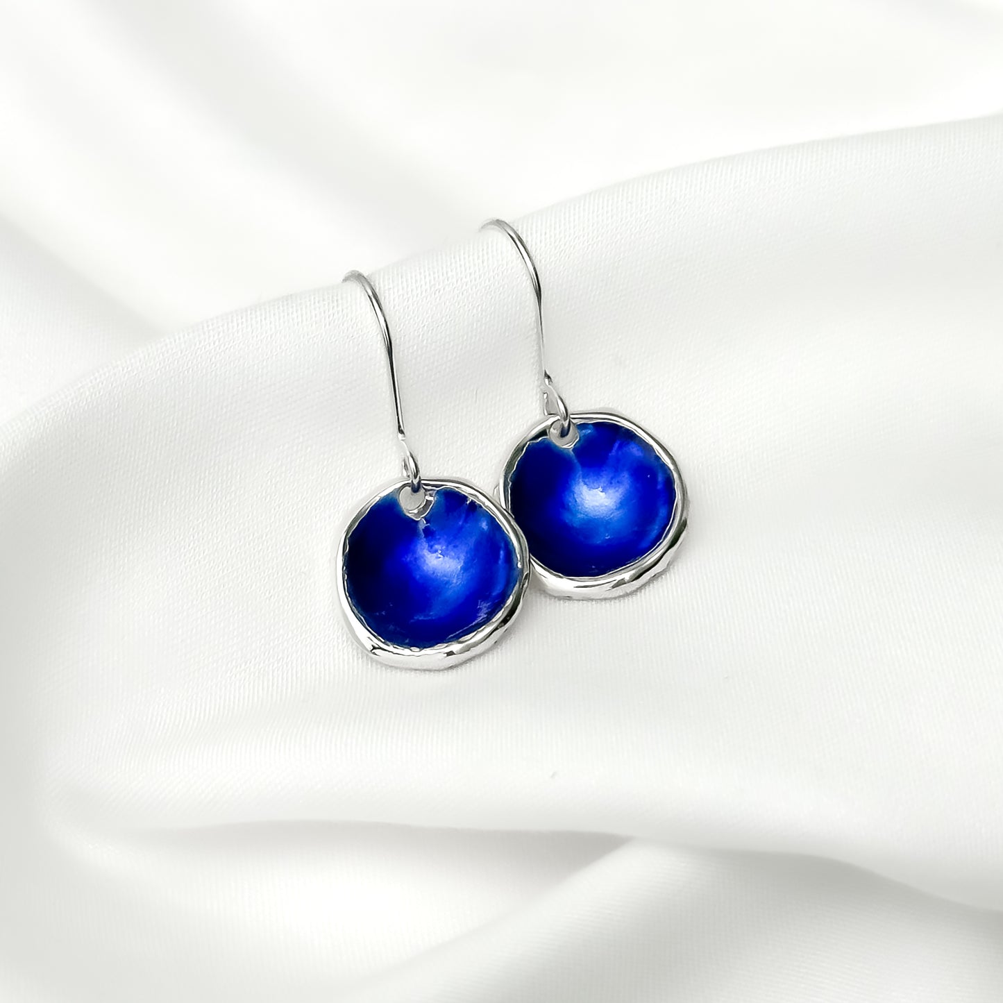 'Manannan's Isle' Blue Silver Droplet Earrings