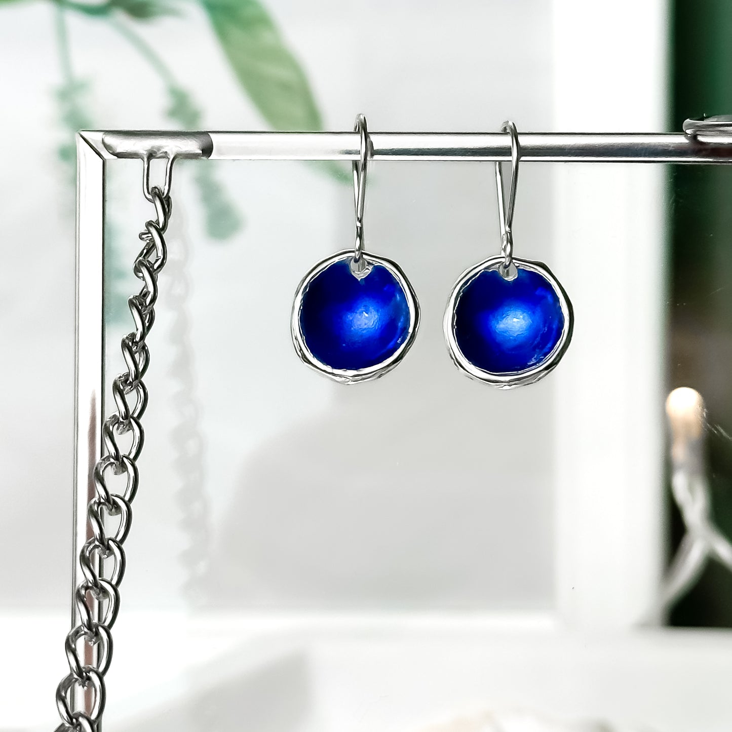 'Manannan's Isle' Blue Silver Droplet Earrings