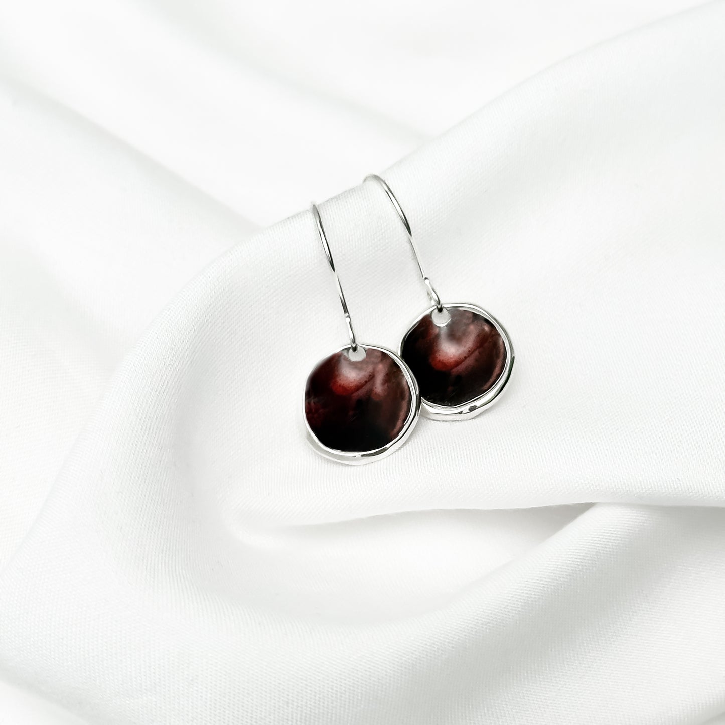'Autumn Moors' Burgundy Droplet Dangle Earrings