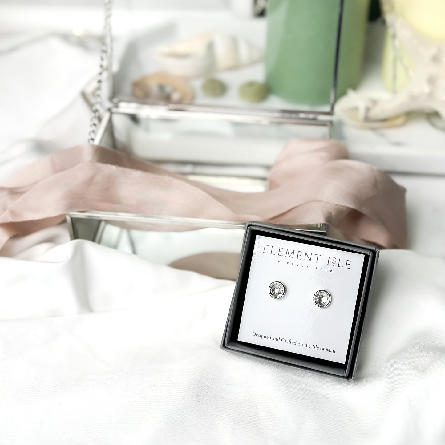 Sterling Silver Droplet Stud Earrings
