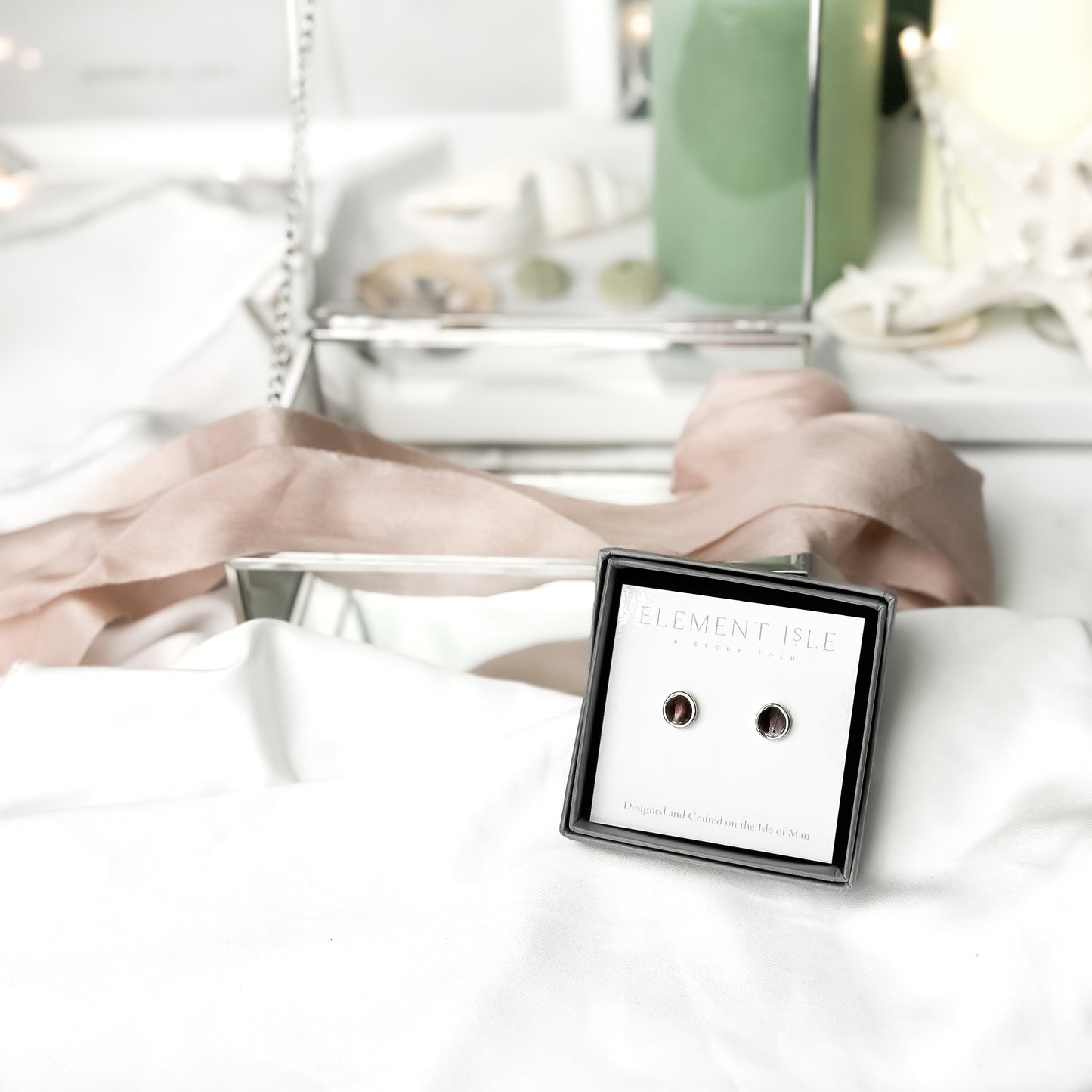 'Autumn Moors' Burgundy Droplet Stud Earrings