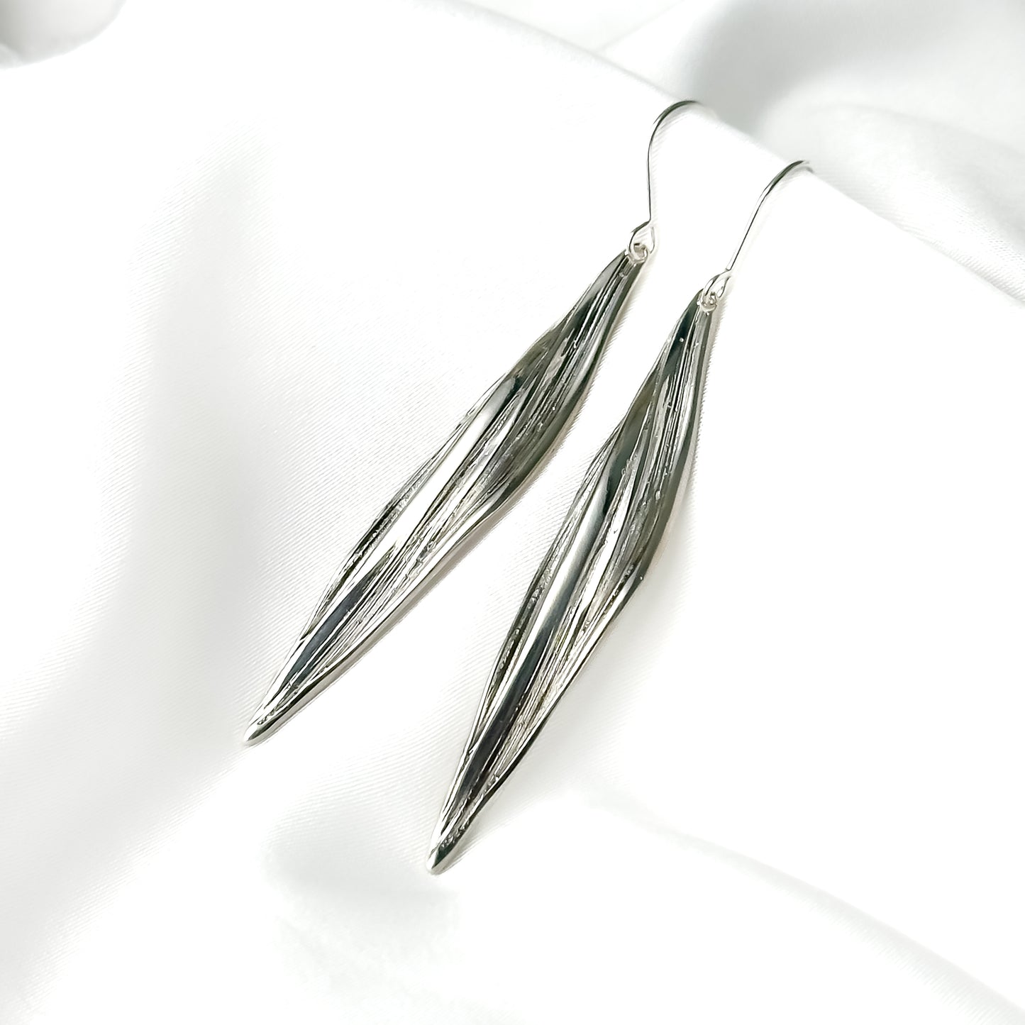 Long Sterling Silver Drift Earrings