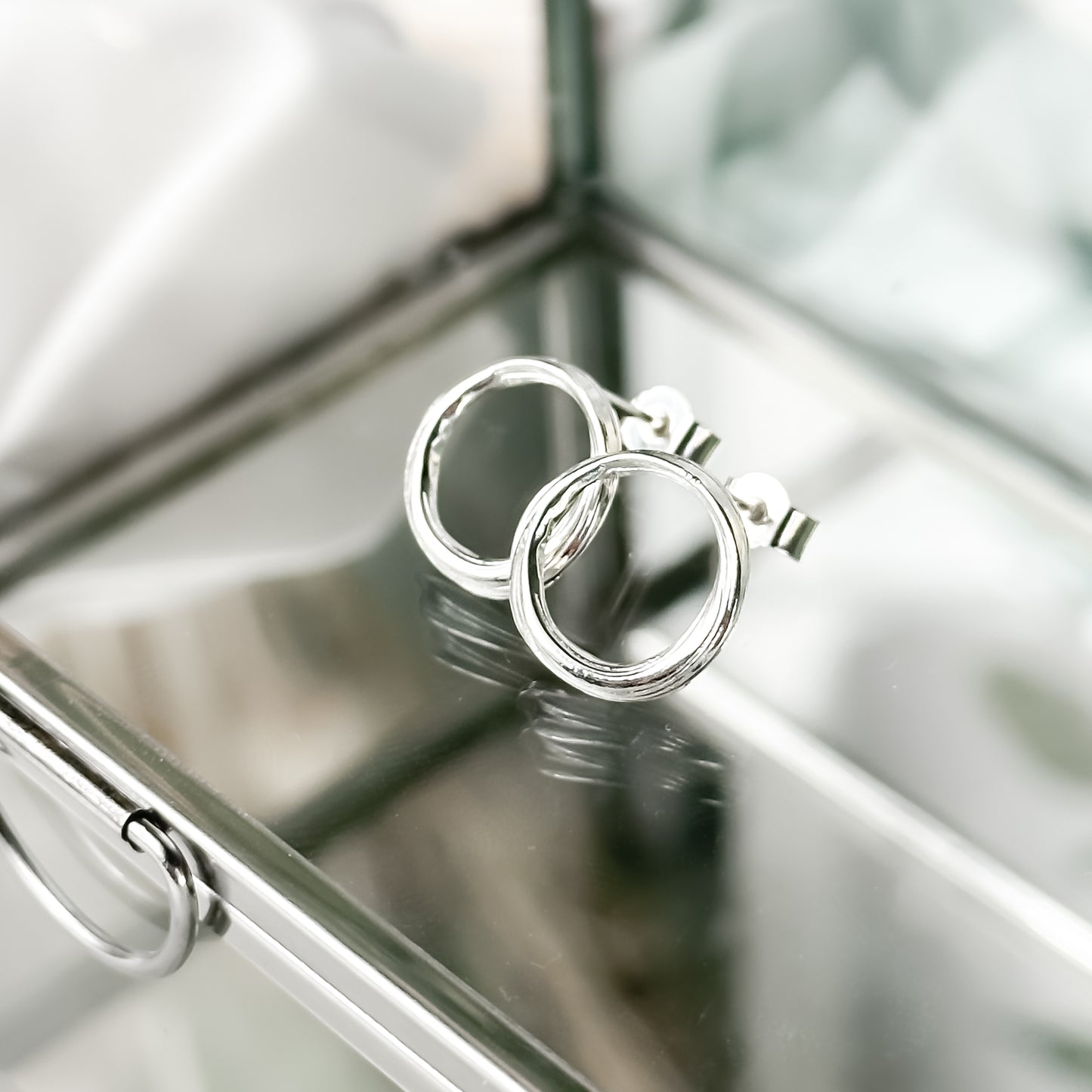 Drift Round Sterling Silver Stud Earrings