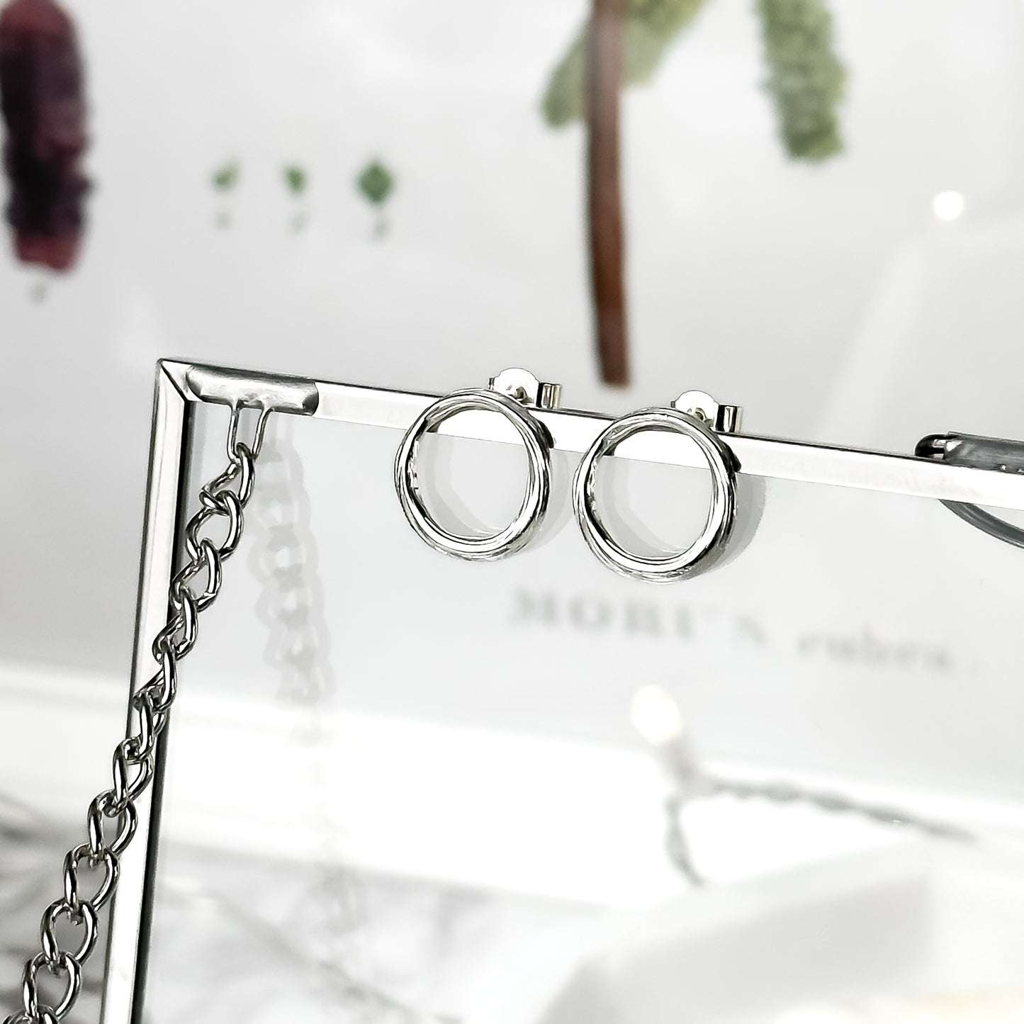 Drift Round Sterling Silver Stud Earrings