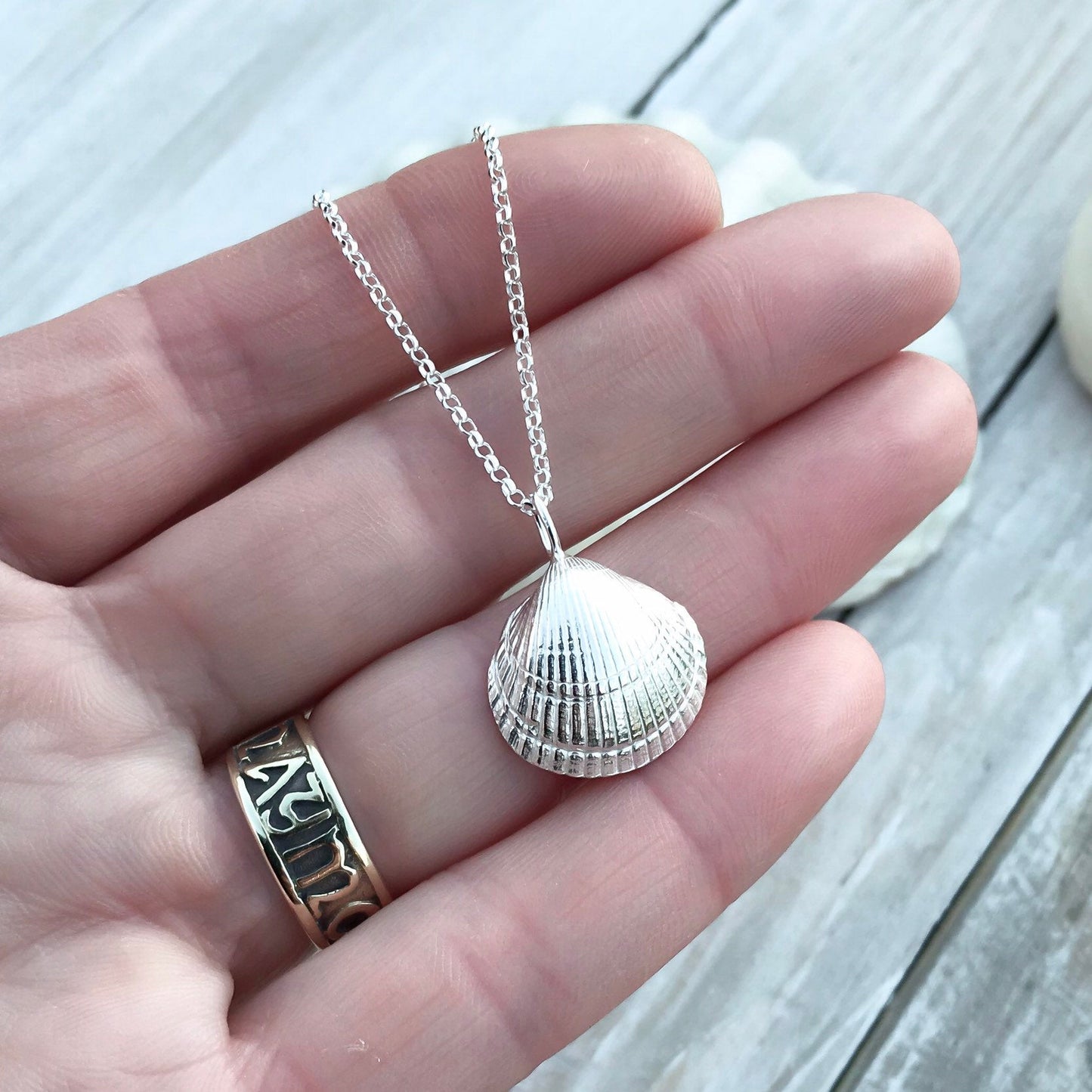 Sterling Silver Cockle Shell Necklace