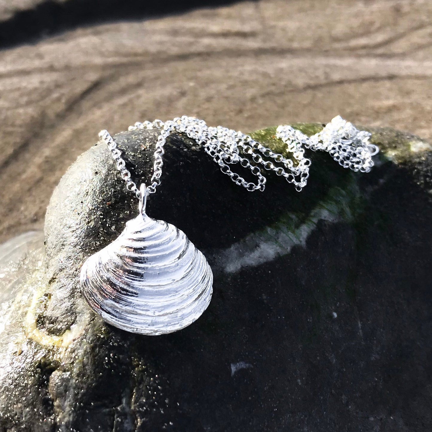 Sterling Silver Venus Clam Shell Necklace