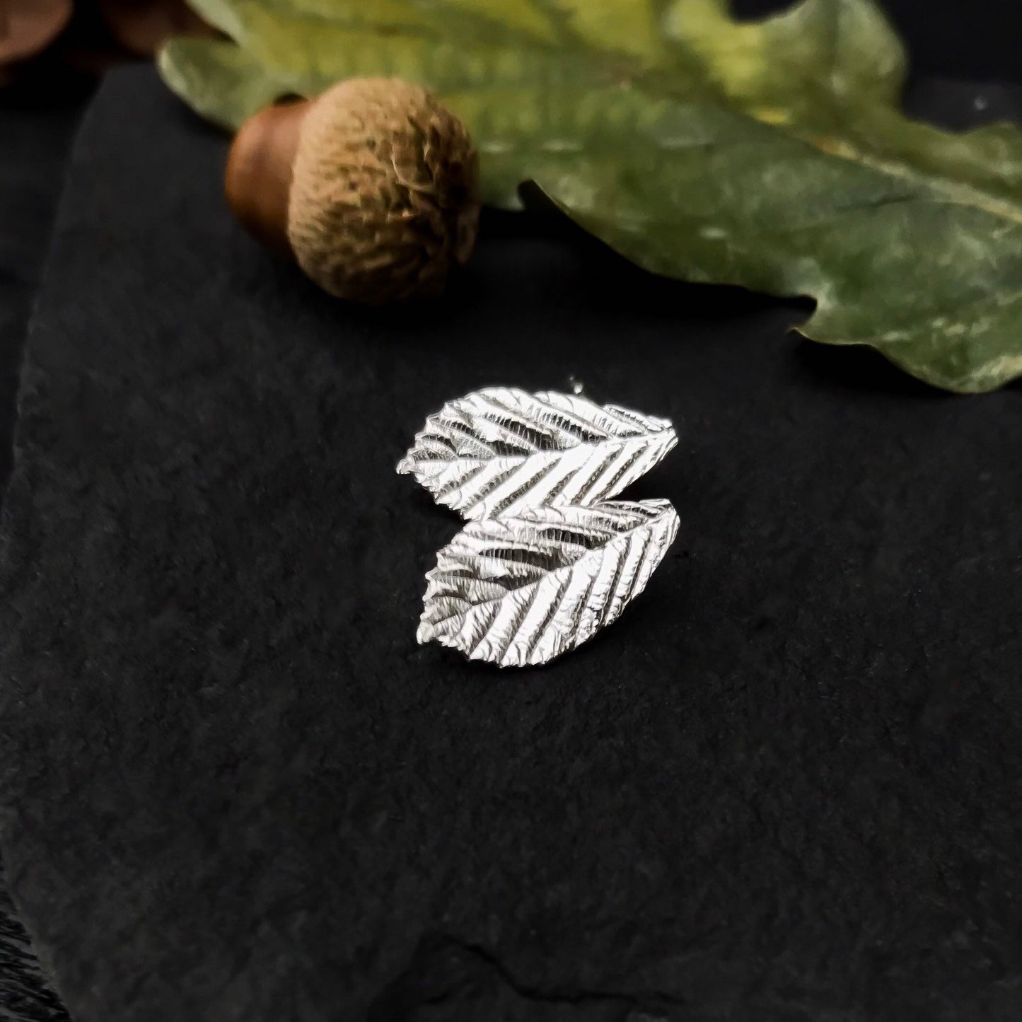 Blackberry Leaf Stud Earrings