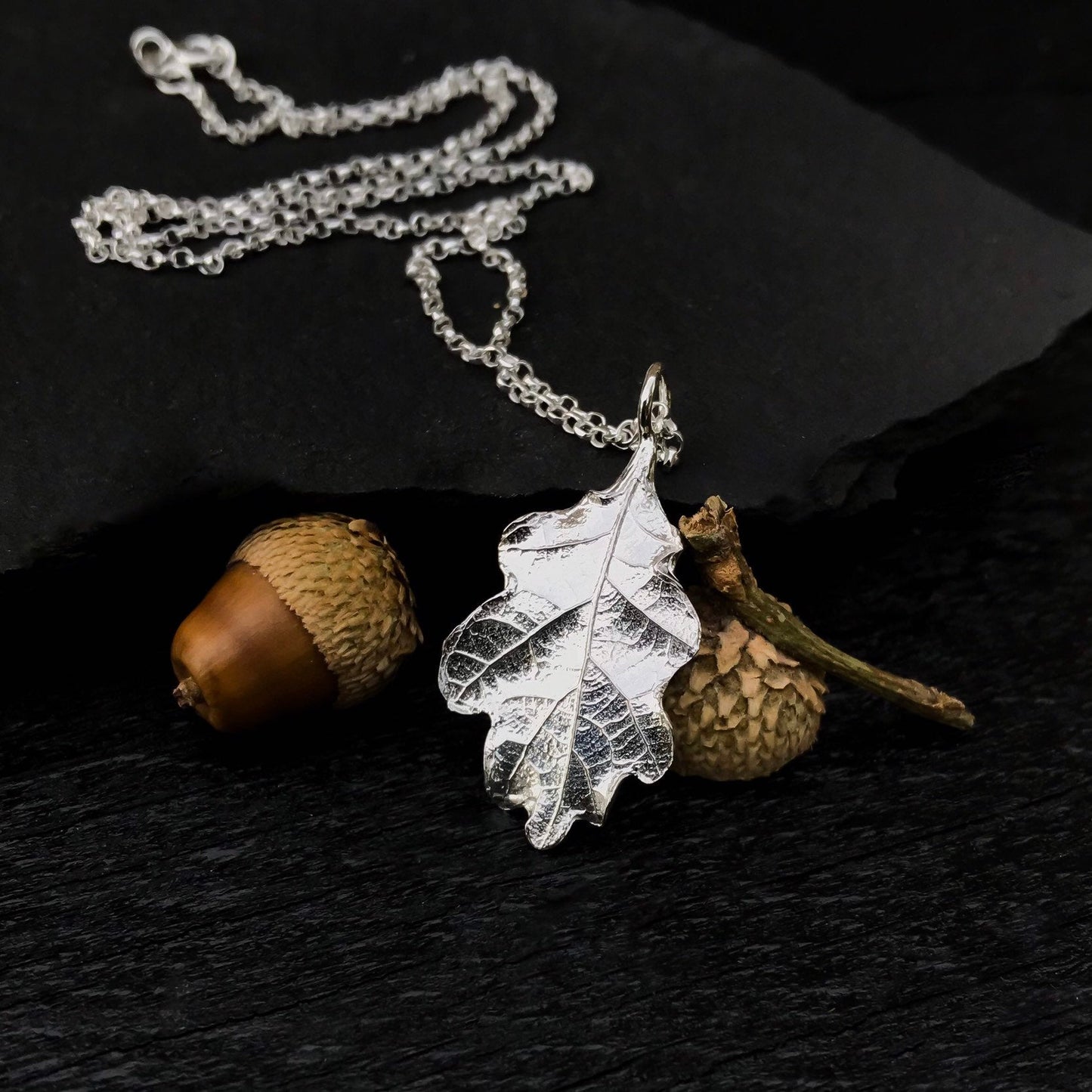 Silver Oak Leaf Necklace