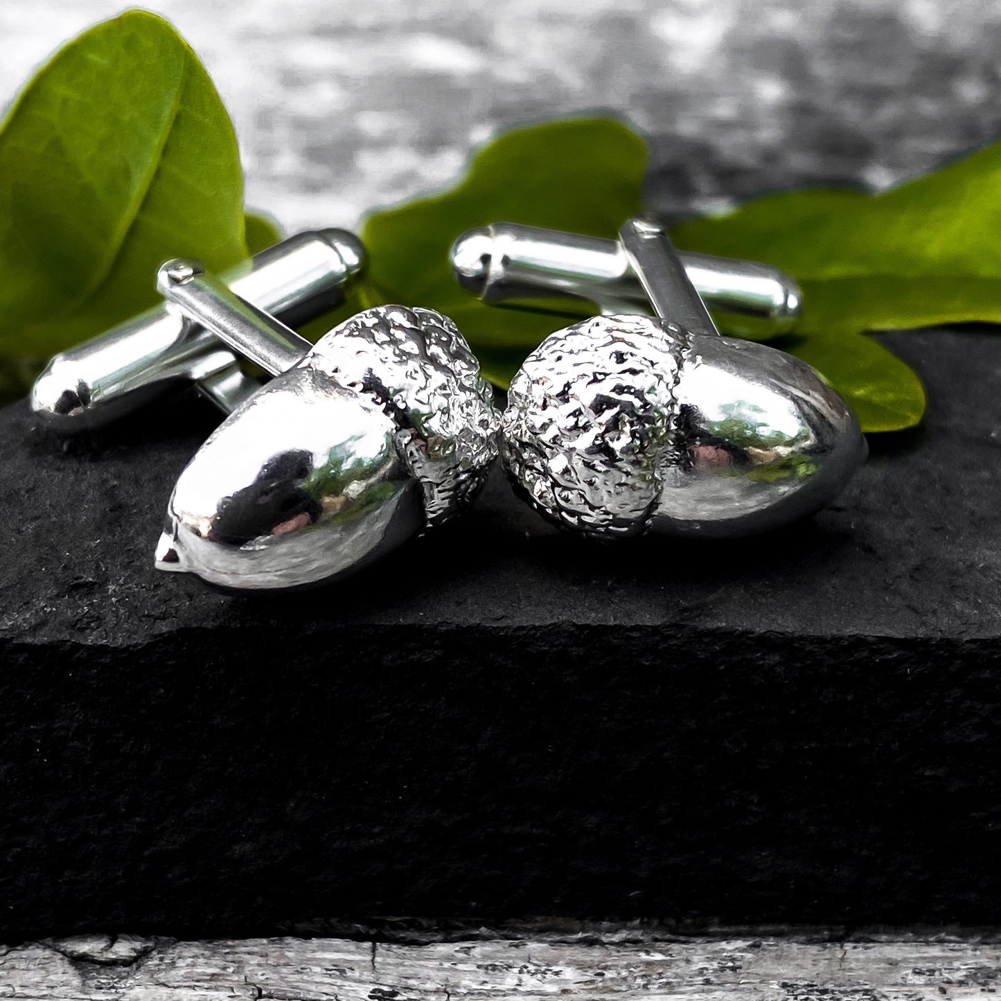 Sterling Silver Acorn Cufflinks