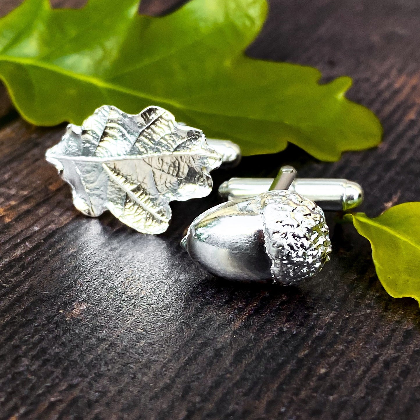Sterling Silver Acorn and Oak Leaf Cufflinks