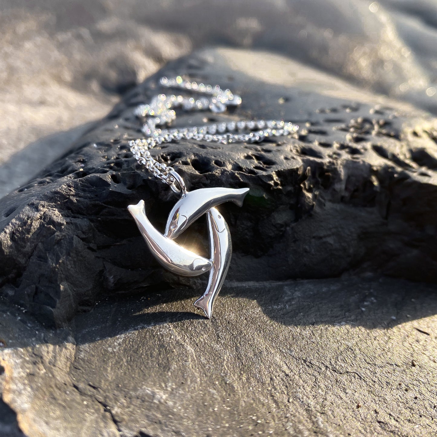 Sterling Silver Herring Triskel Necklace