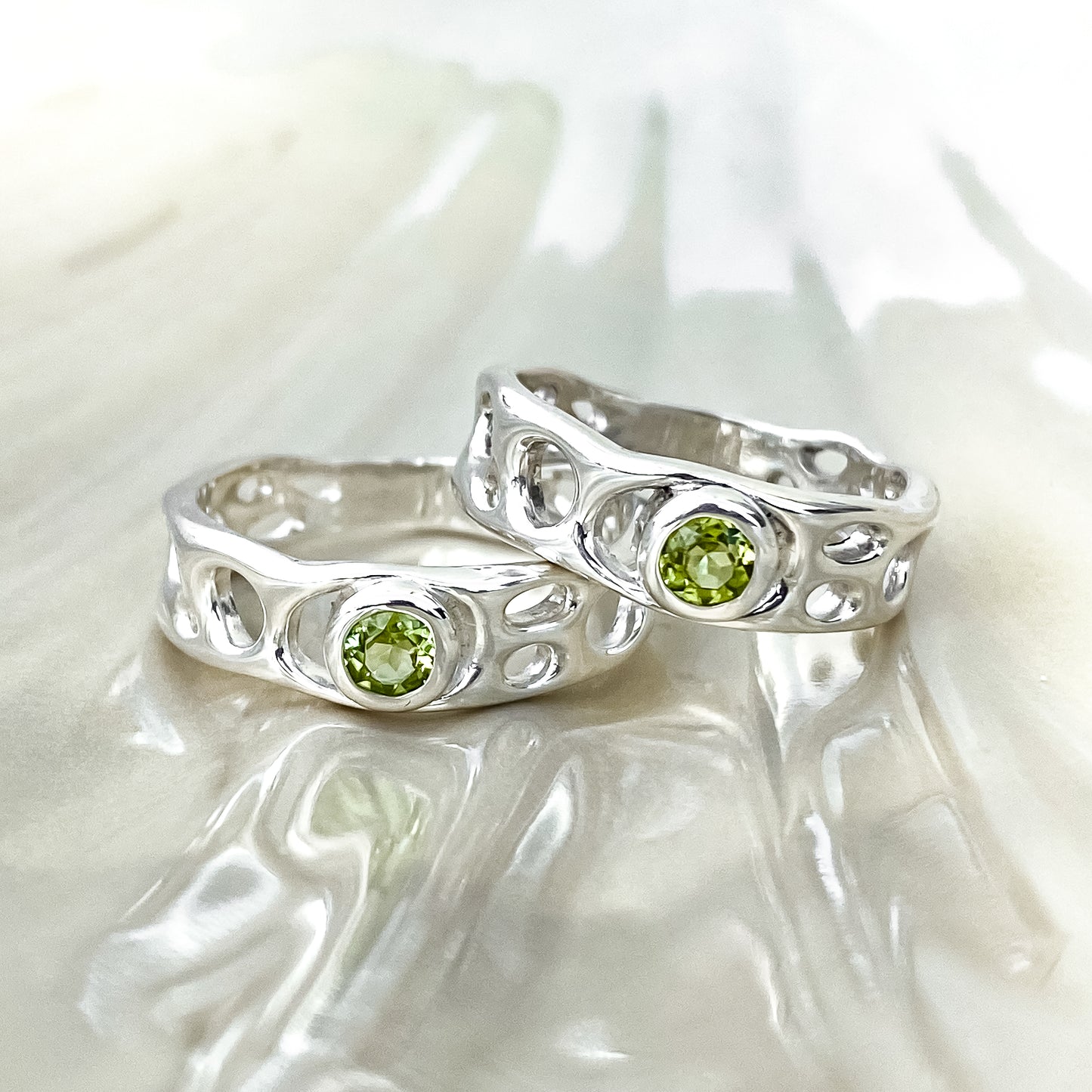 Sterling Silver Peridot Infinity Ring