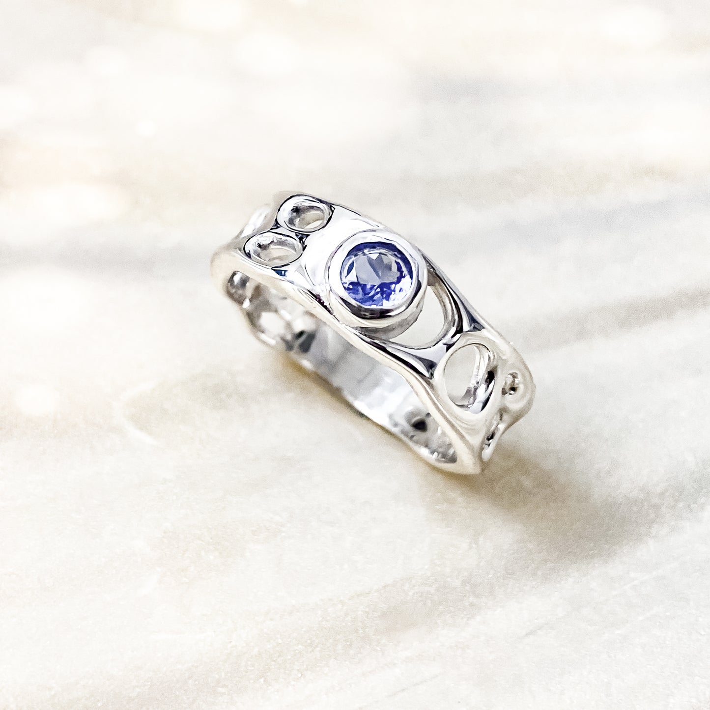 Sterling Silver Tanzanite Infinity Ring