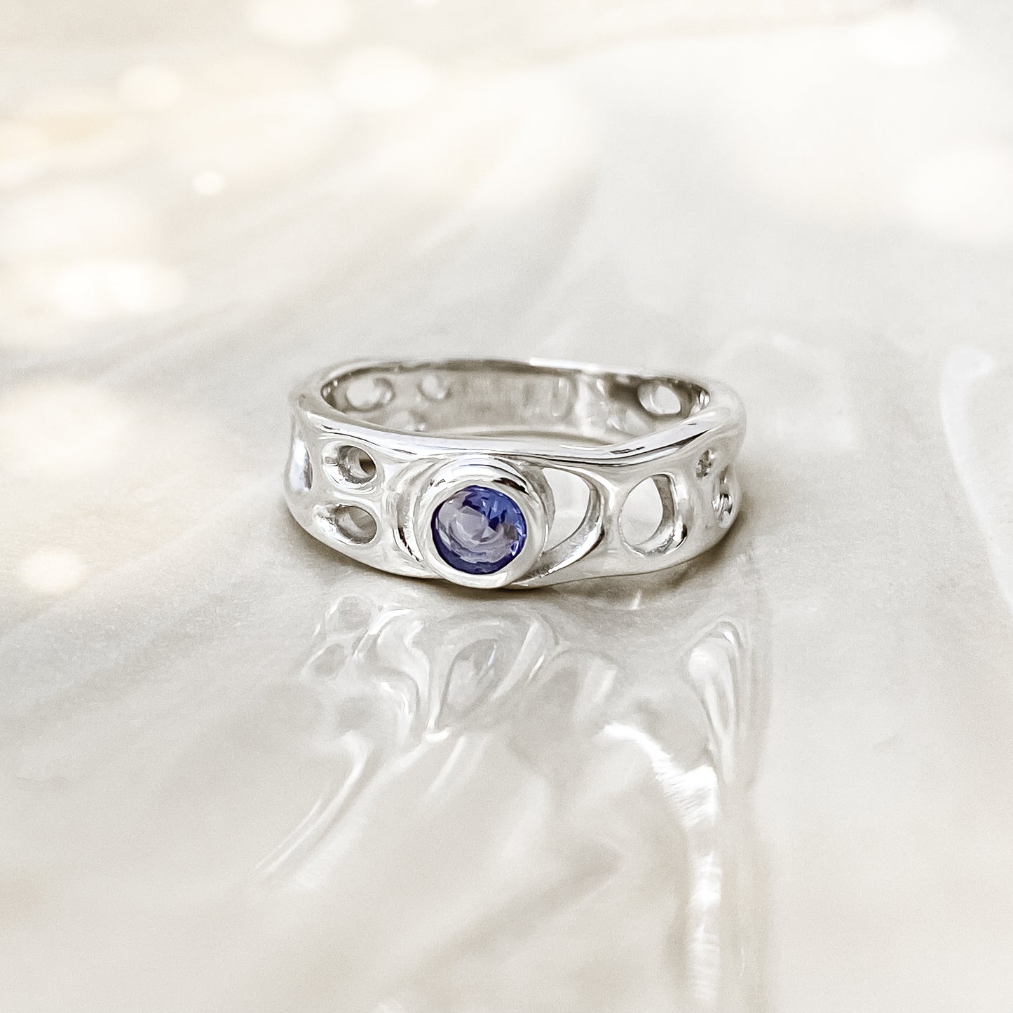 Sterling Silver Tanzanite Infinity Ring