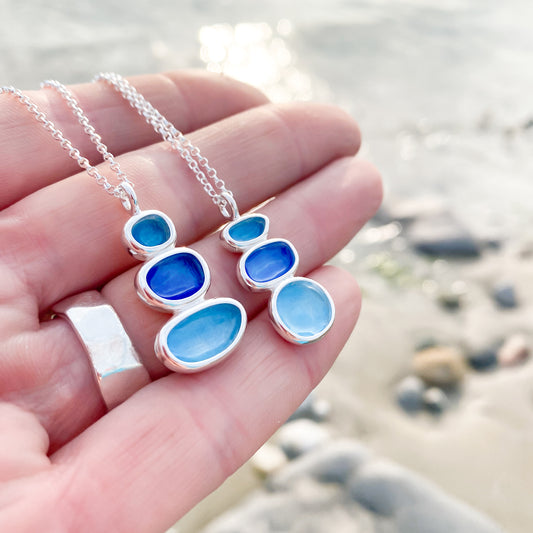 Sterling Silver Balance Pebble Necklace - Summer Shores