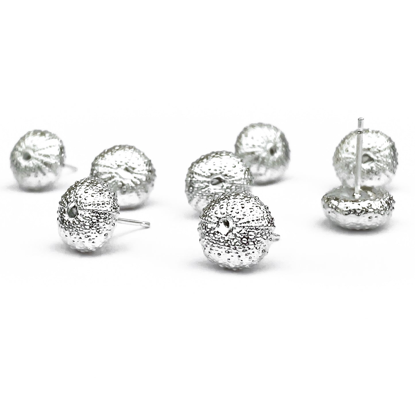 Silver Sea Urchin Stud Earrings