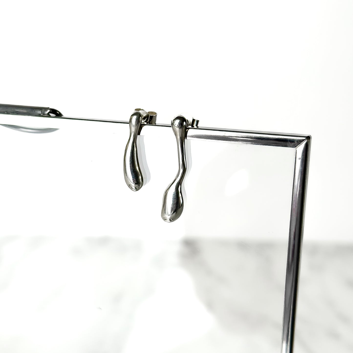 One of a Kind Molten Sterling Silver Stud Earrings - No. 1