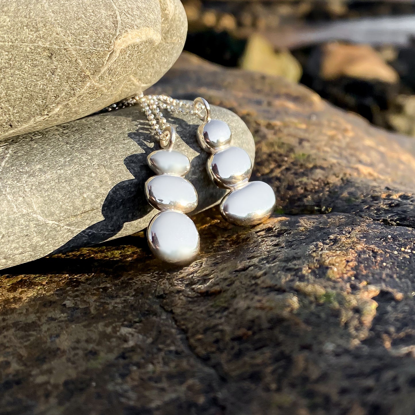 Sterling Silver Balance Pebble Necklace - Langness