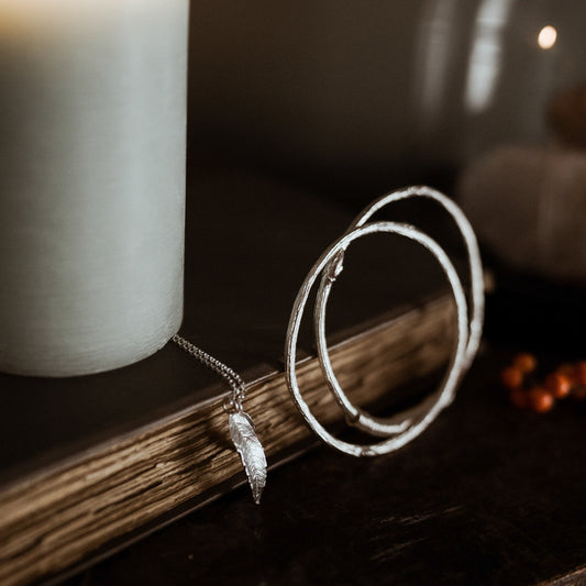 Sterling Silver Rowan Twig Bangle