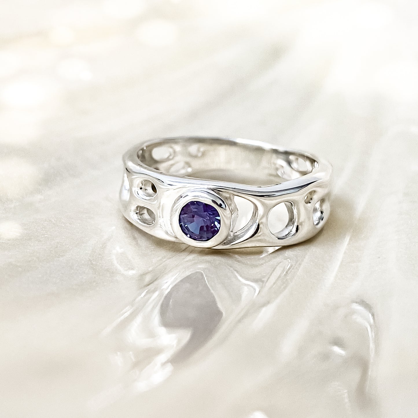 Alexandrite Sterling Silver Infinity Ring
