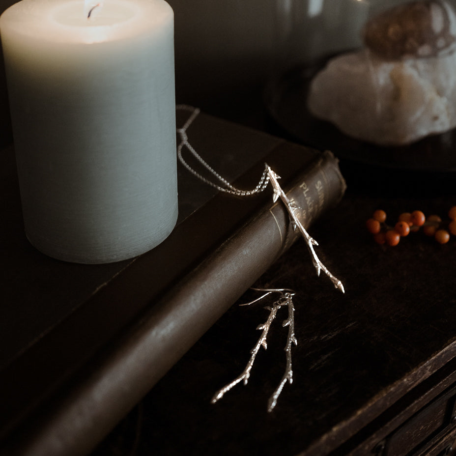 Sterling Silver Elm Twig Necklace