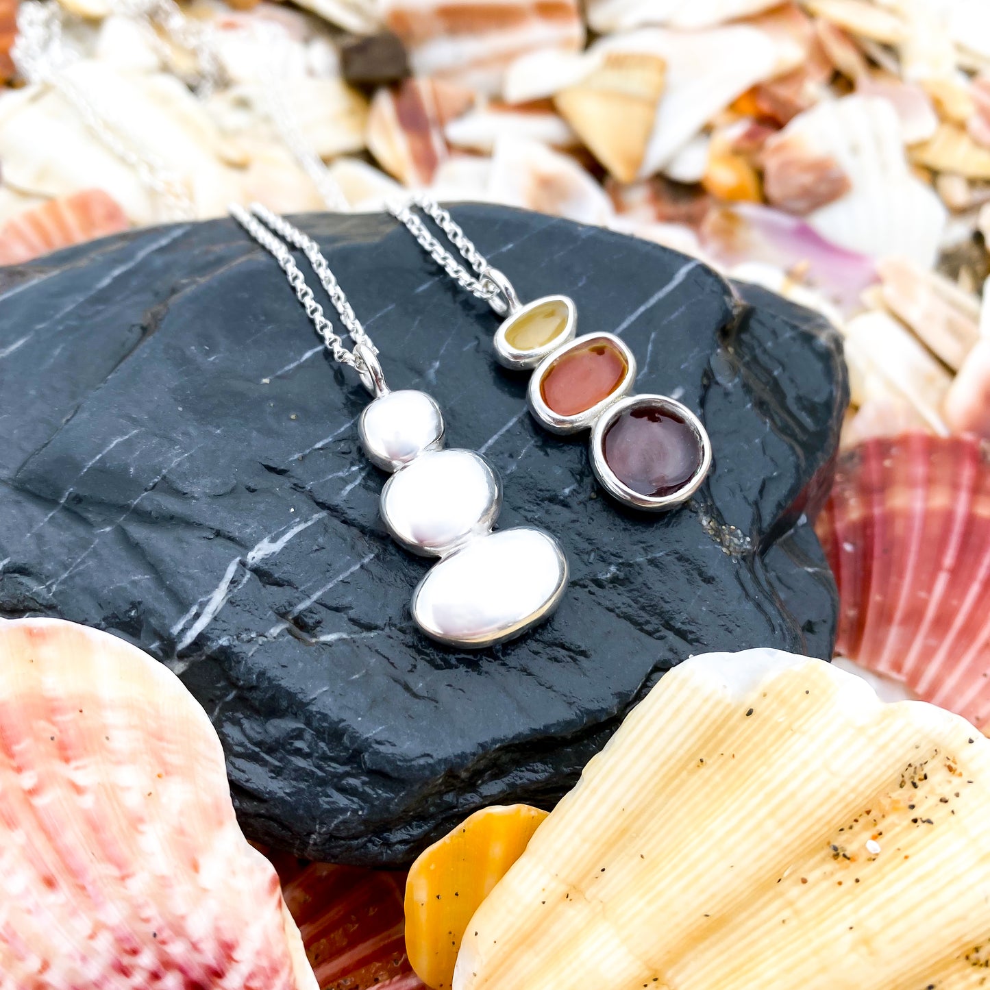 Sterling Silver Balance Pebble Necklace - Fenella