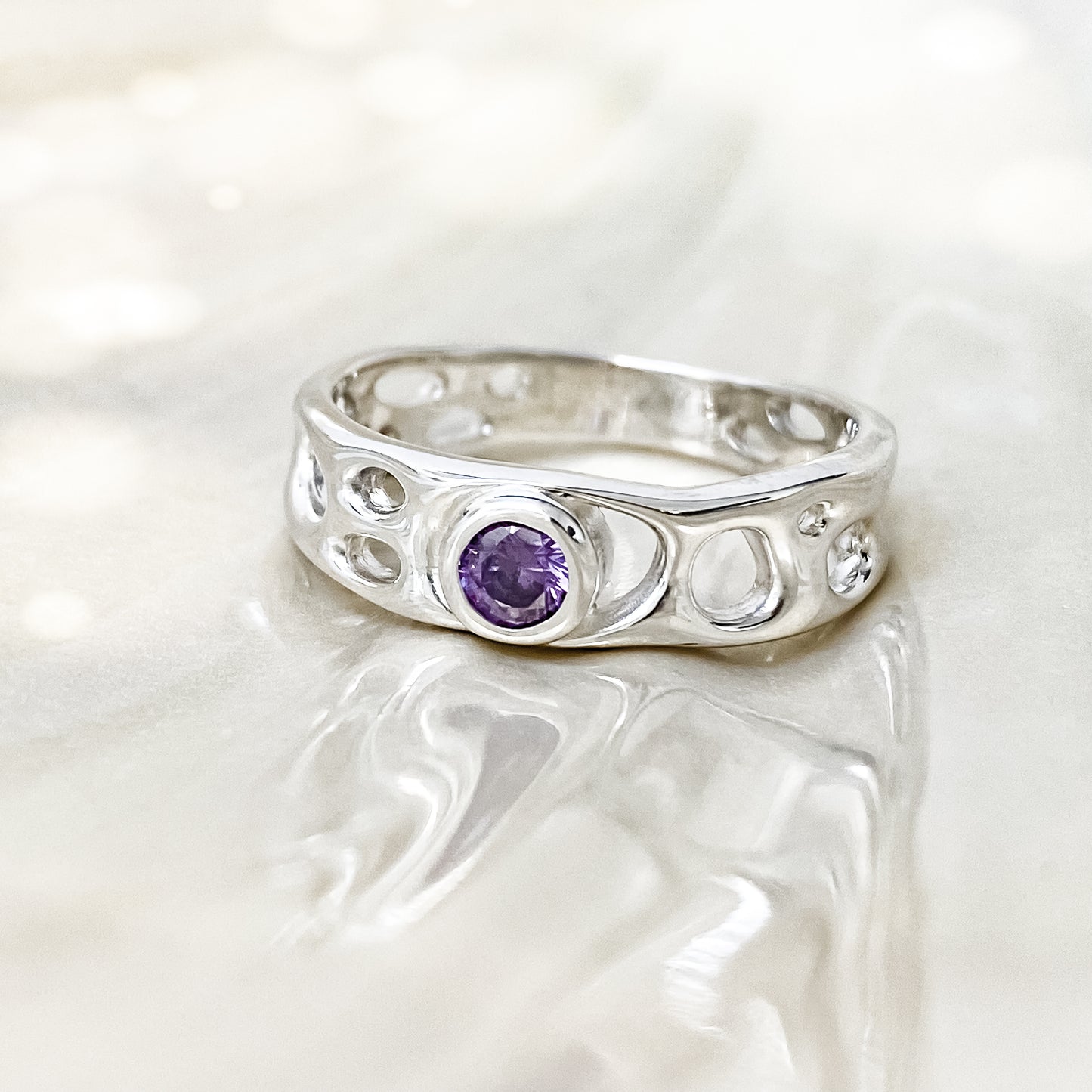 Sterling Silver Amethyst Infinity Ring