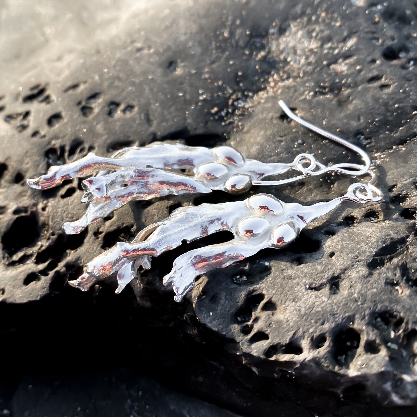 Sterling Silver Seaweed Dangle Earrings