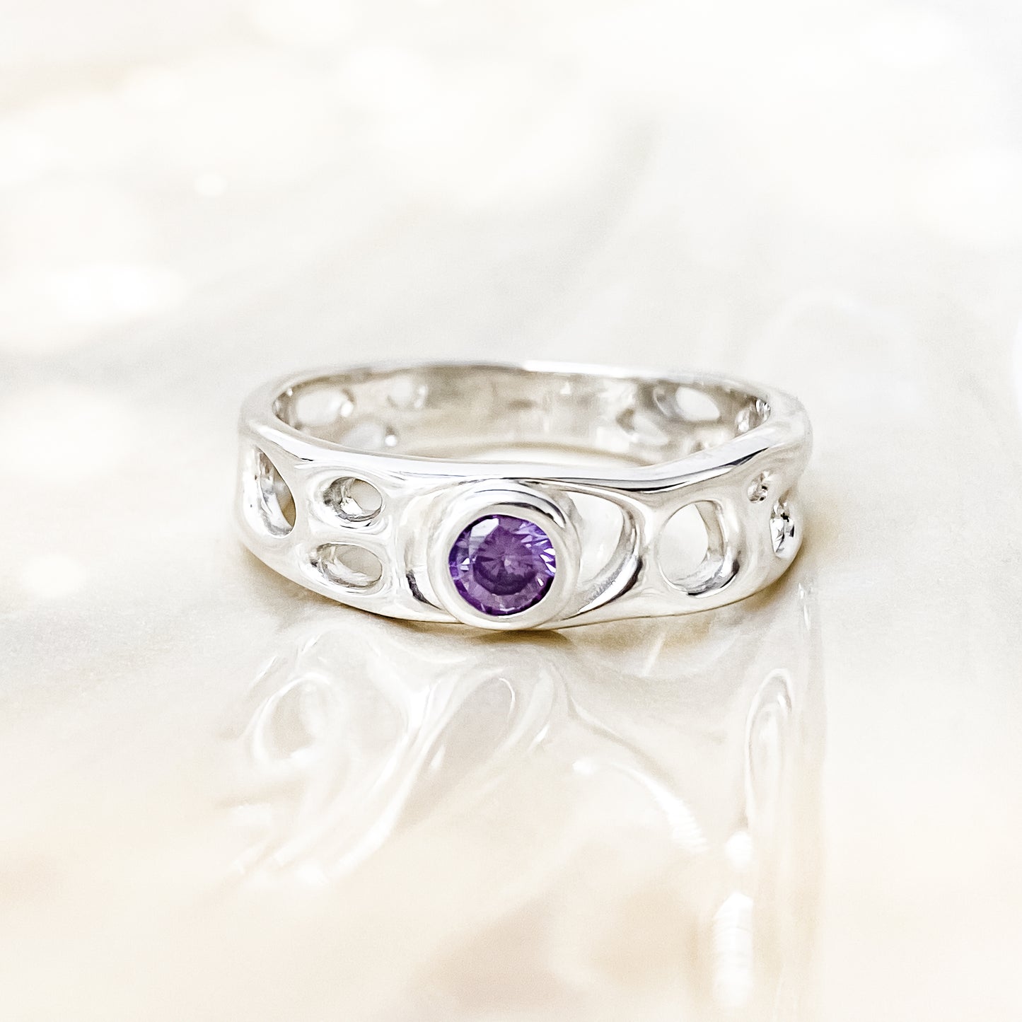 Sterling Silver Amethyst Infinity Ring
