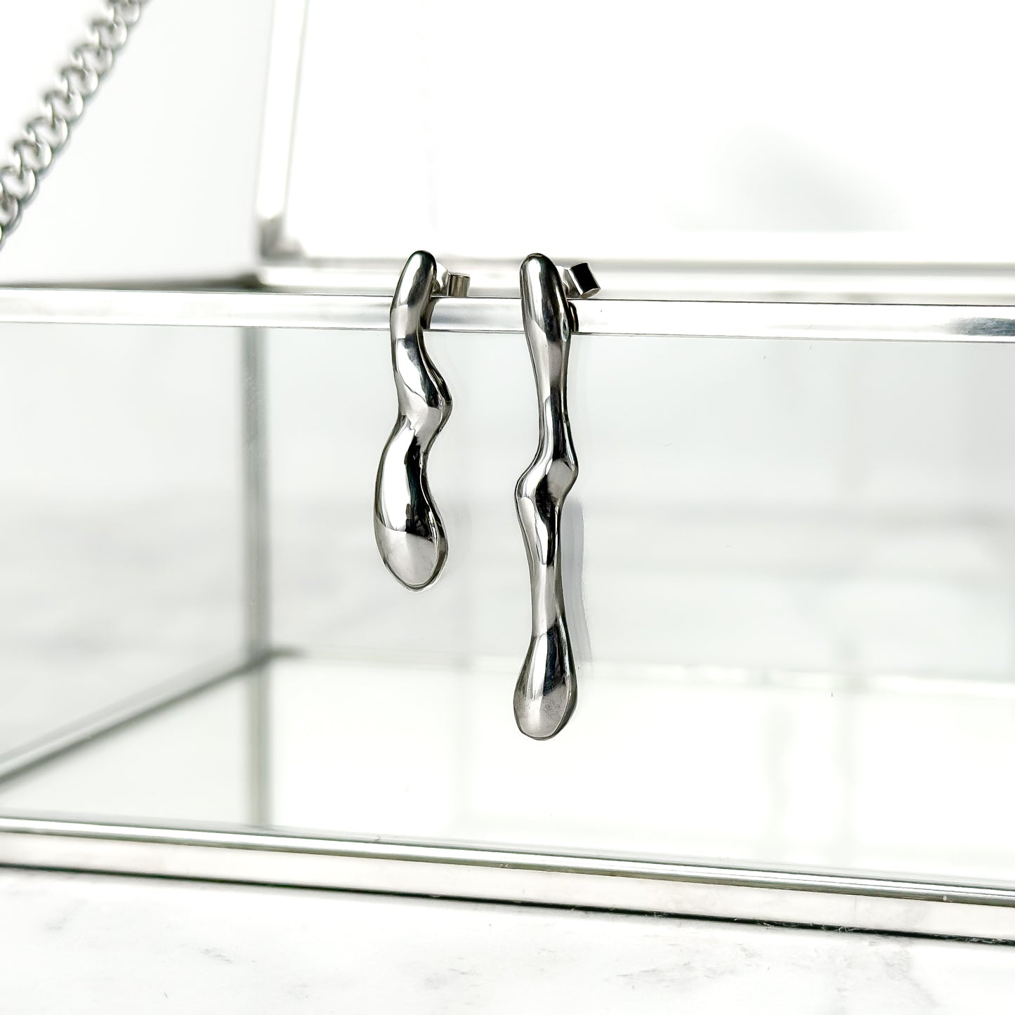 One of a Kind Molten Sterling Silver Stud Earrings - No. 3