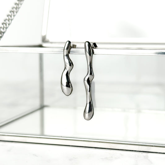 One of a Kind Molten Sterling Silver Stud Earrings - No. 3