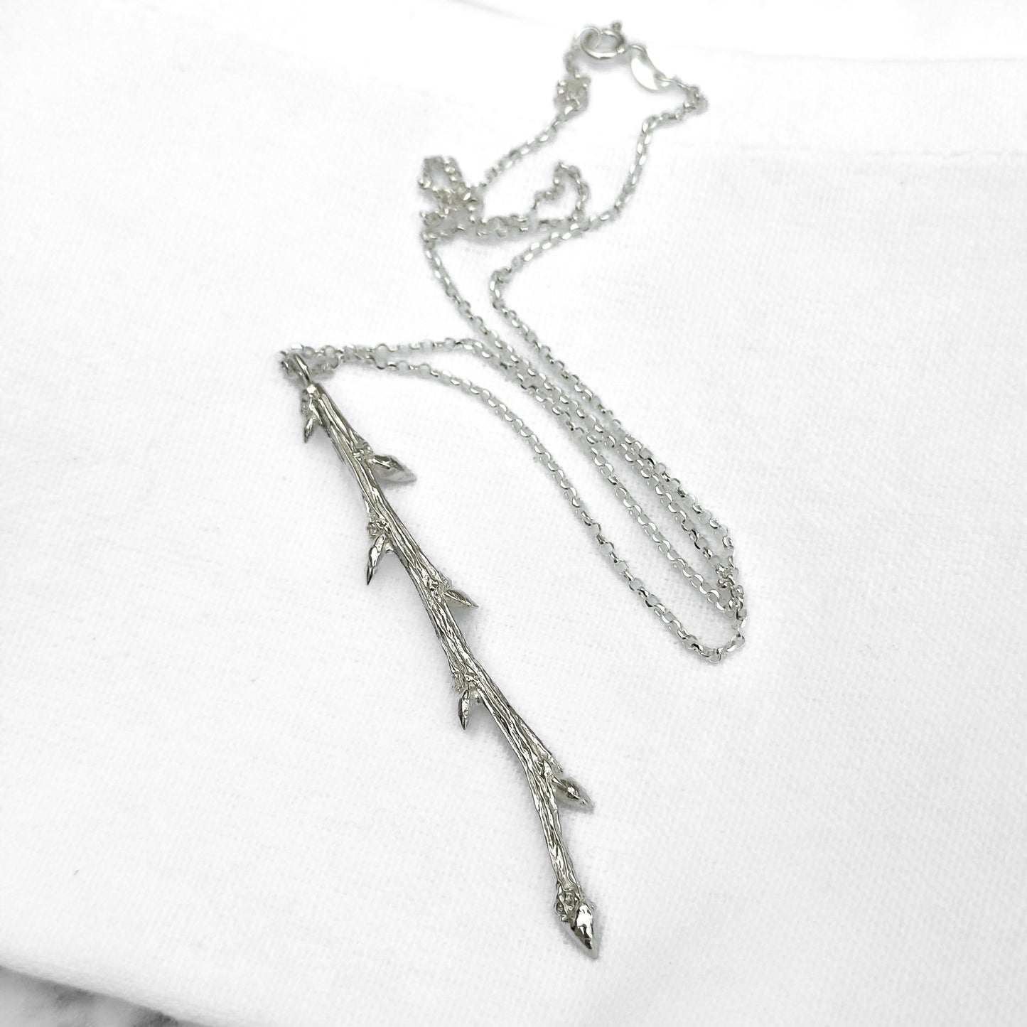 Sterling Silver Elm Twig Necklace