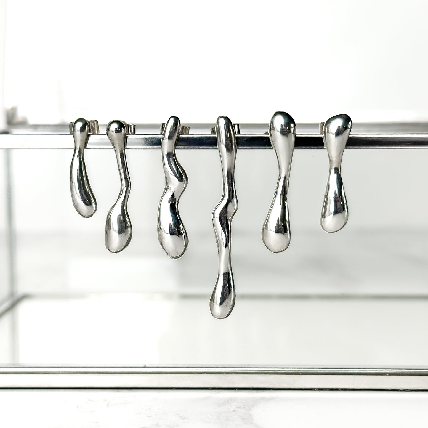 One of a Kind Molten Sterling Silver Stud Earrings - No. 2