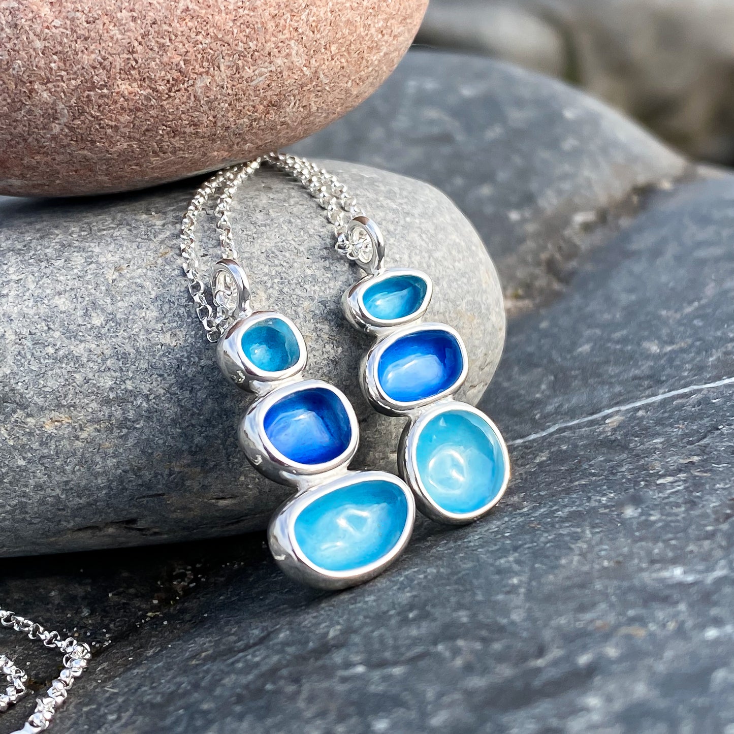 Sterling Silver Balance Pebble Necklace - Summer Shores