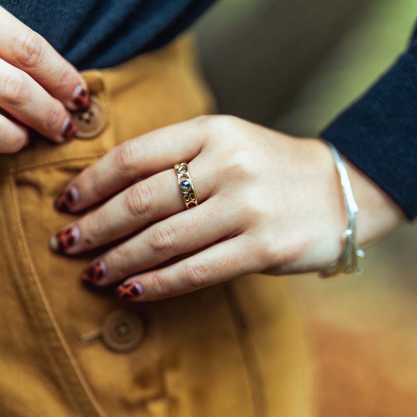 Sterling Silver Infinity Ring with Garnet