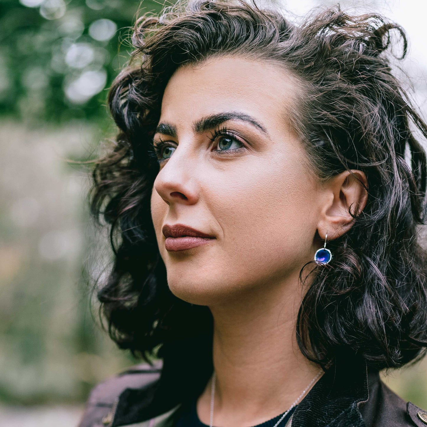 'Manannan's Isle' Blue Silver Droplet Earrings