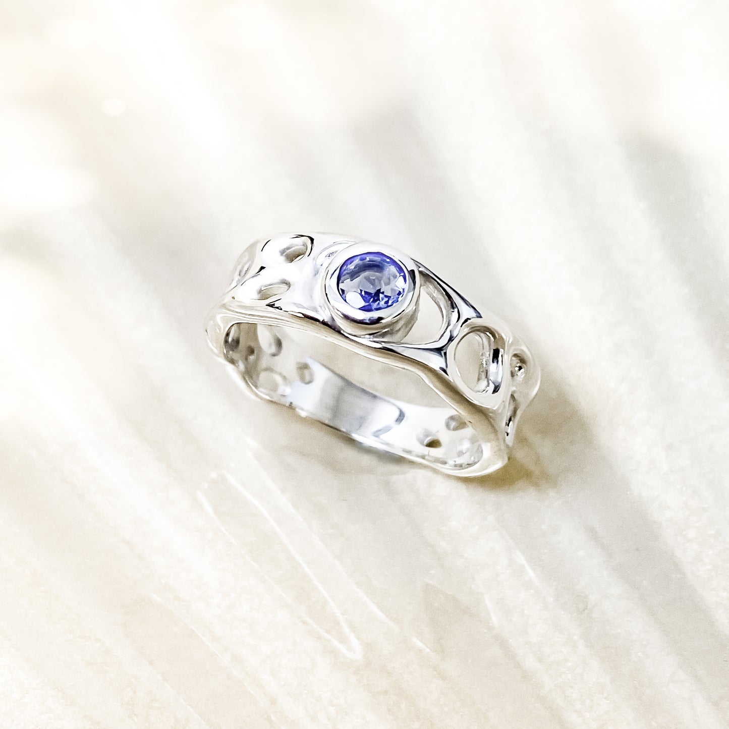Sterling Silver Tanzanite Infinity Ring