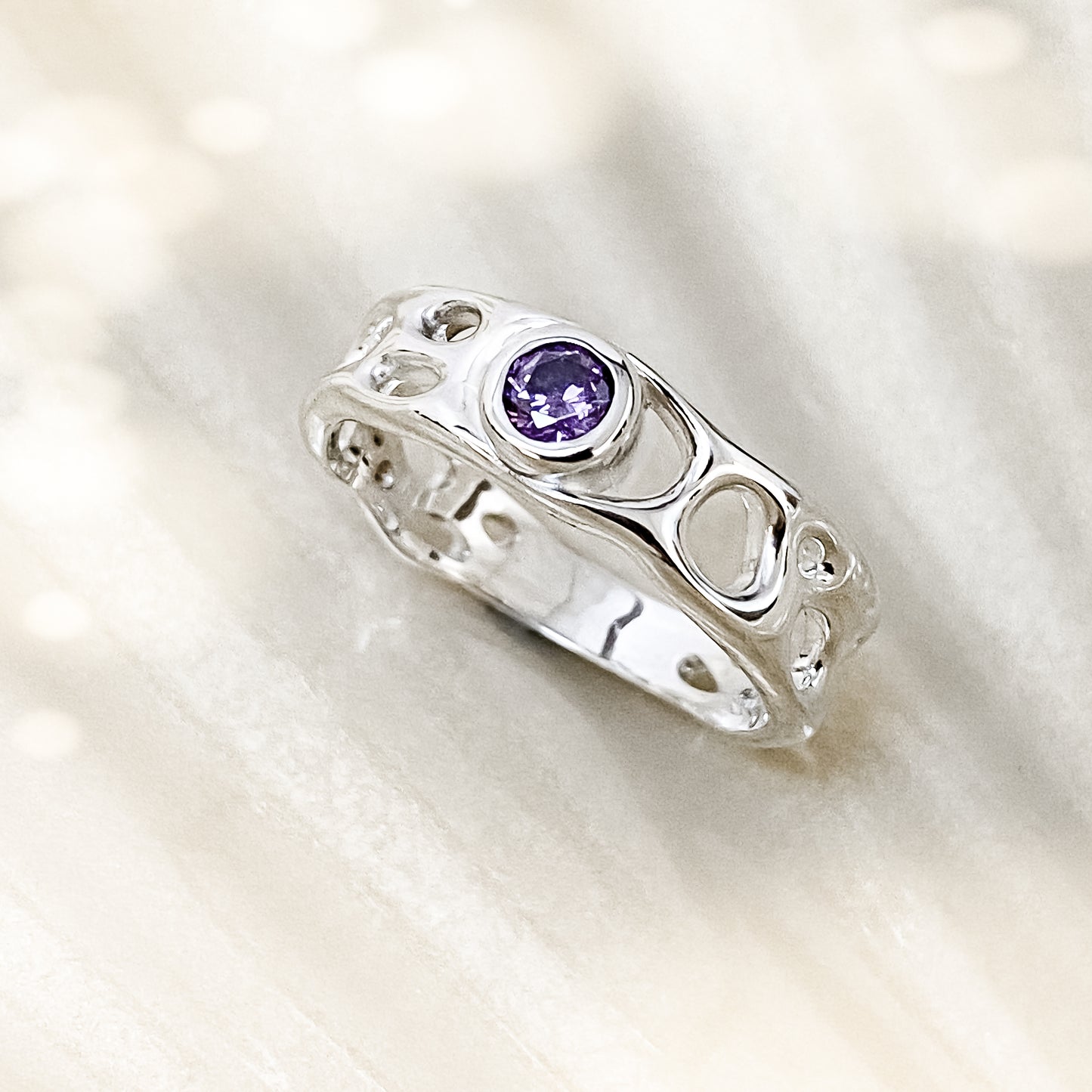 Sterling Silver Amethyst Infinity Ring