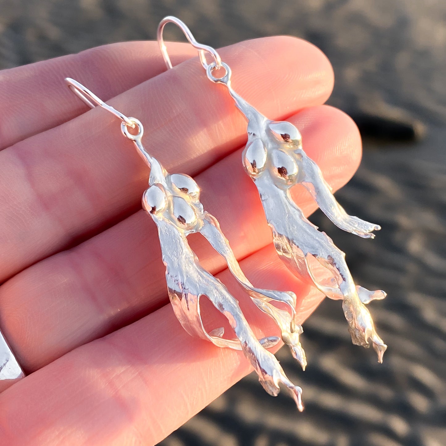 Sterling Silver Seaweed Dangle Earrings