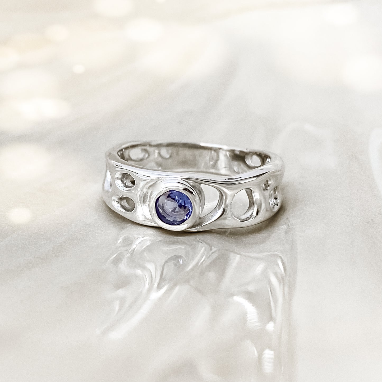 Sterling Silver Tanzanite Infinity Ring