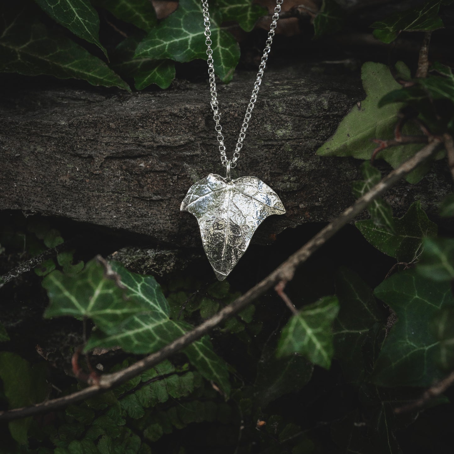 Sterling Silver Ivy Leaf Necklace