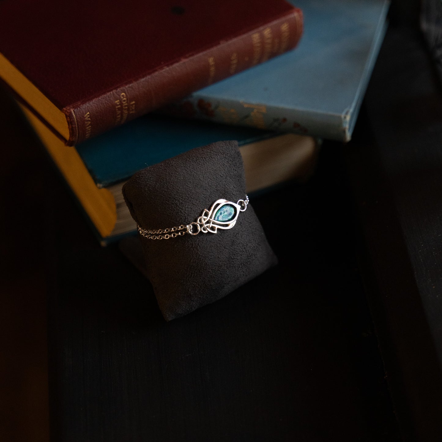 Injebreck 'Archibald Knox' Inspired, Celtic Design Enamelled Sterling Silver Bracelet