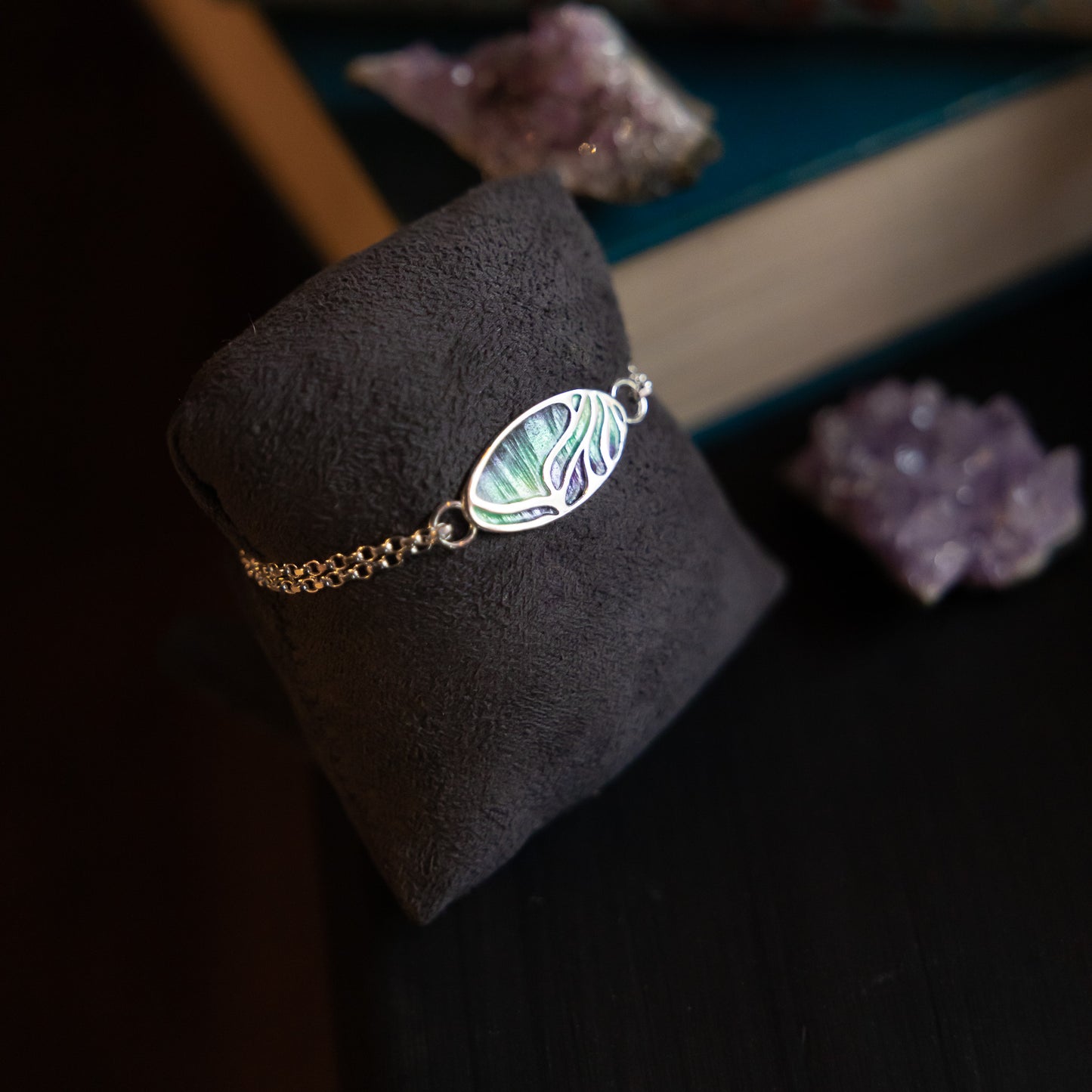 Aurora Enamelled Sterling Silver Bracelet