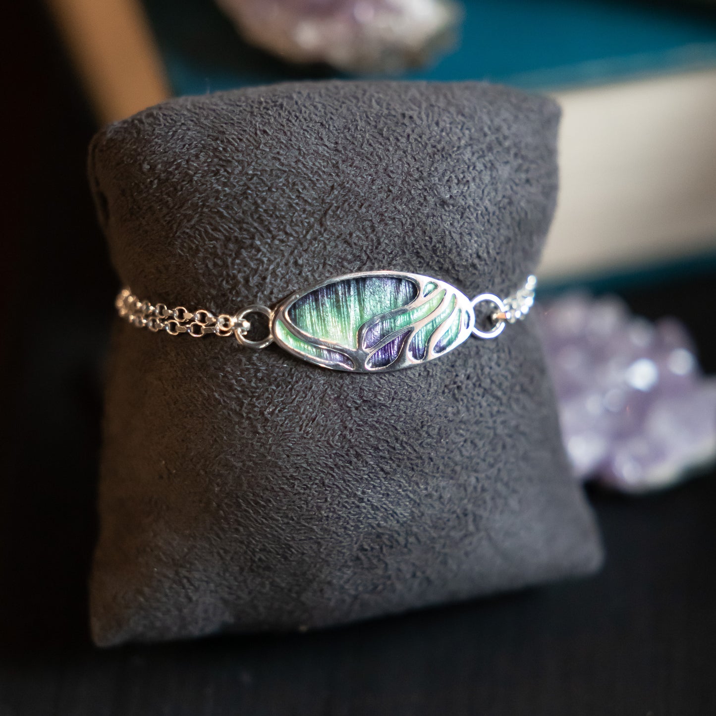 Aurora Enamelled Sterling Silver Bracelet