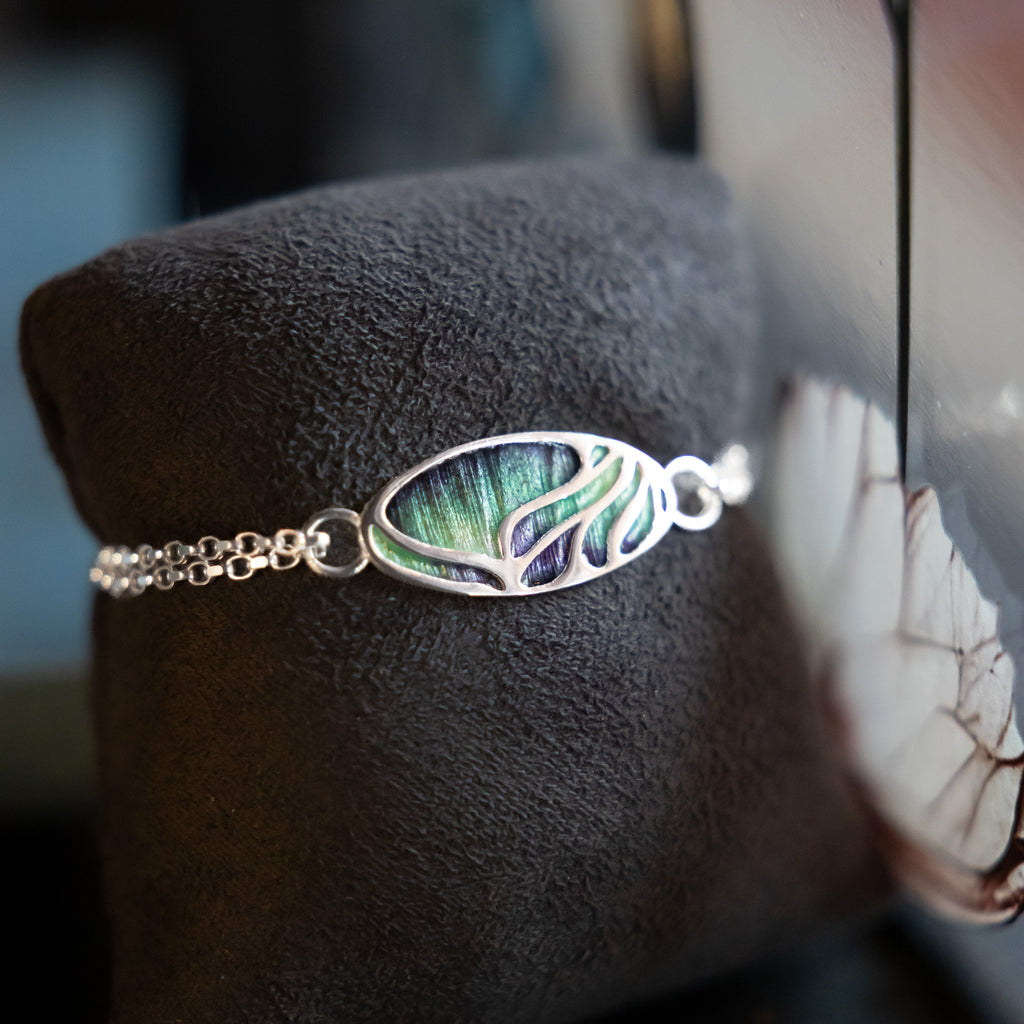 Aurora Enamelled Sterling Silver Bracelet