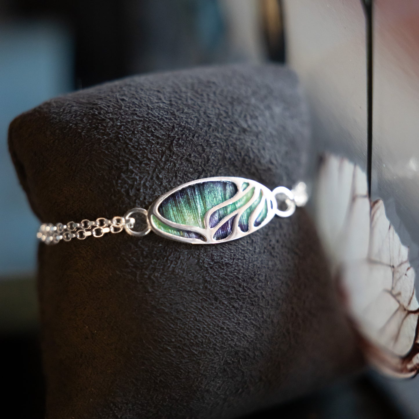 Aurora Enamelled Sterling Silver Bracelet