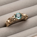 Barnacle Gold Ring with stunning Green Sapphire
