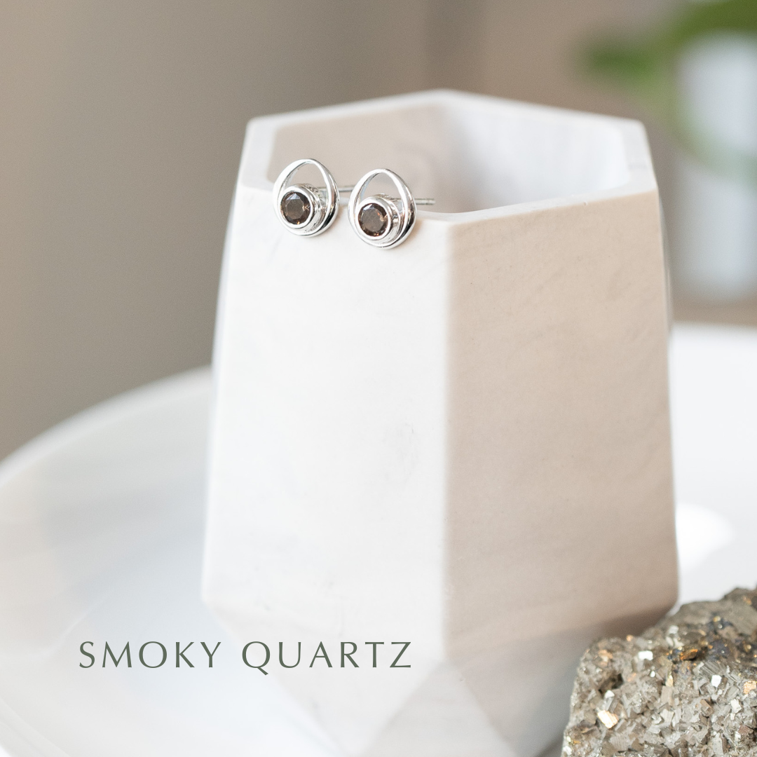 Gemstone Silver Stud Earrings - Choose your stone