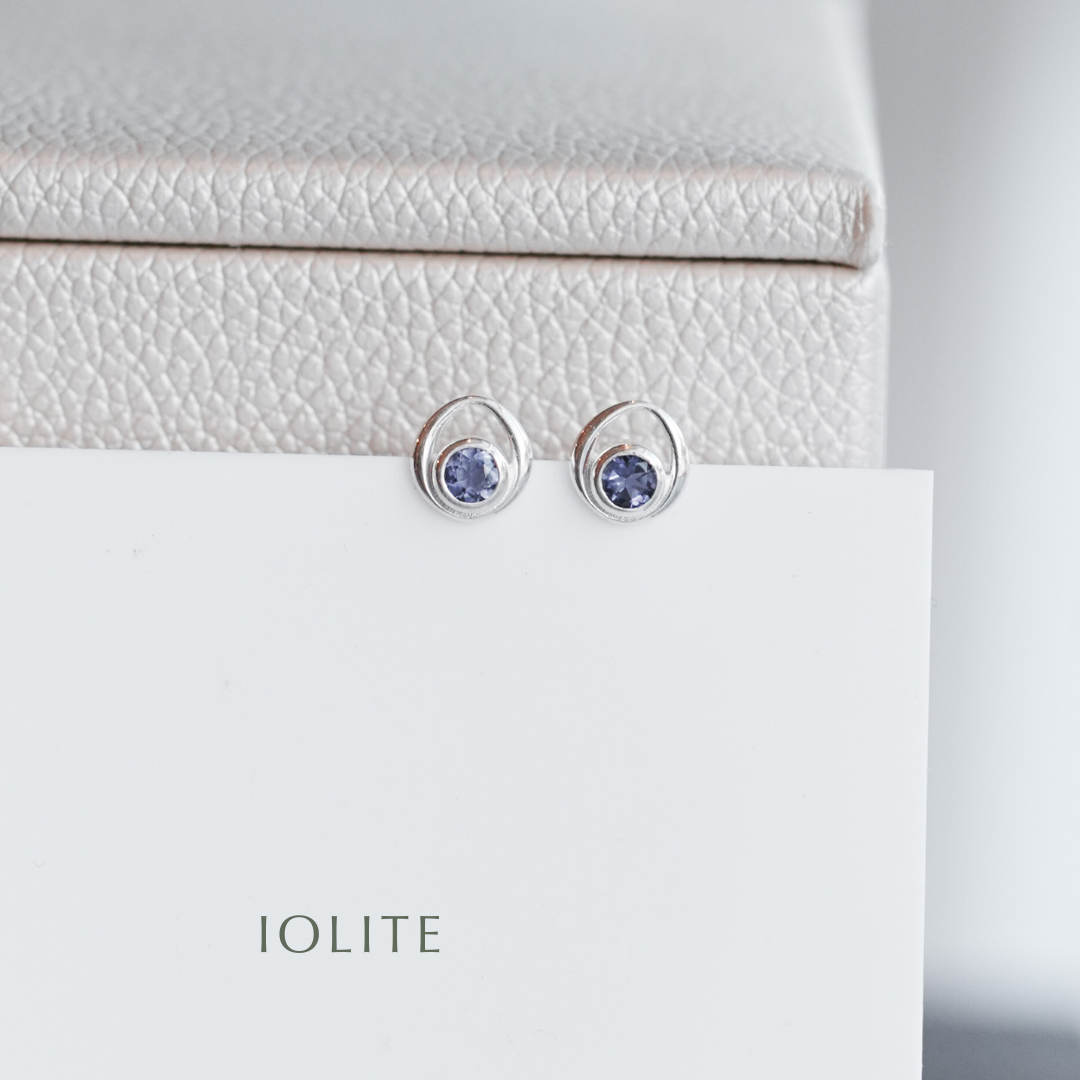 Gemstone Silver Stud Earrings - Choose your stone